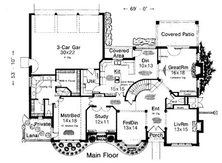 House Plan 92277 First Level Plan