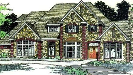 European French Country Victorian Elevation of Plan 92277