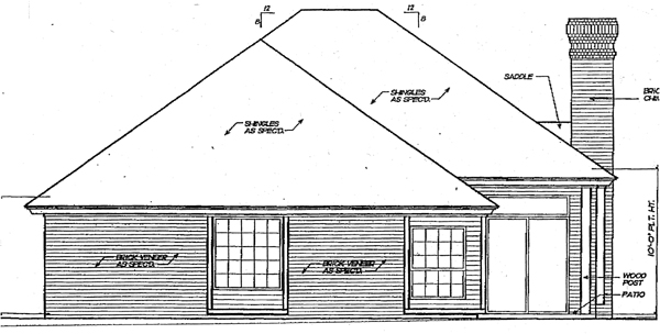Traditional Rear Elevation of Plan 92281