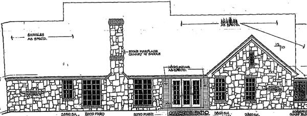 Cape Cod Country Rear Elevation of Plan 92284