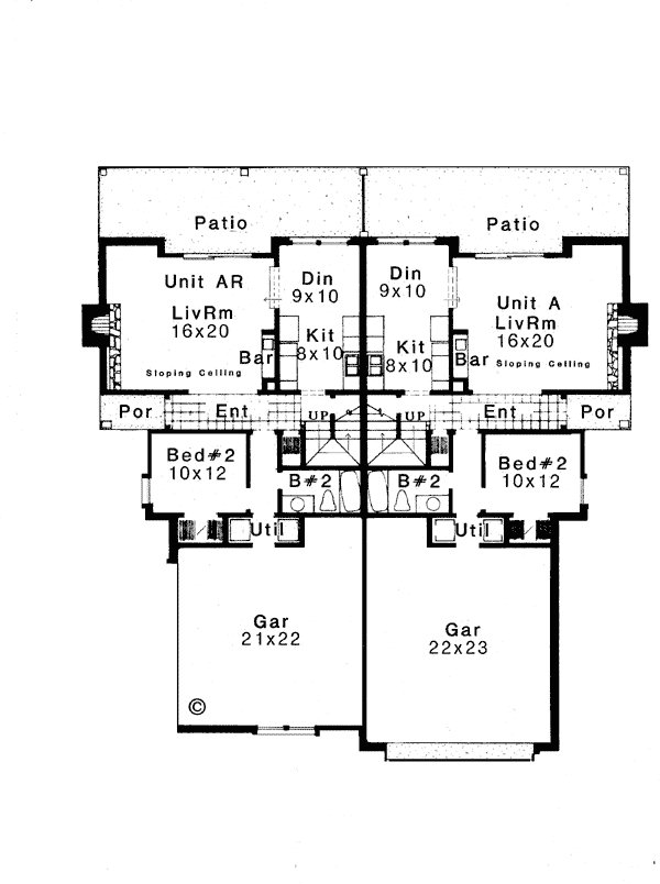 Bungalow Contemporary Level One of Plan 92299