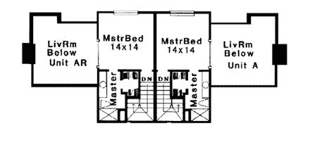 Multi-Family Plan 92299 Second Level Plan