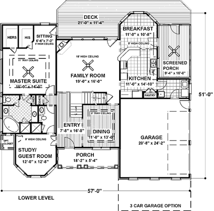 House Plan 92317 First Level Plan