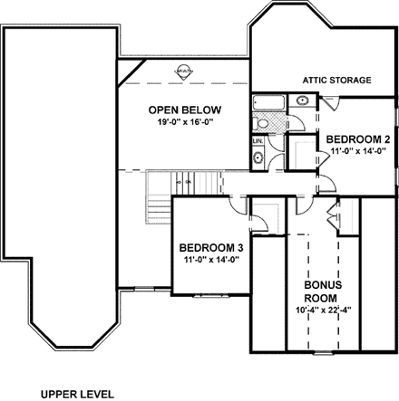 House Plan 92317 Second Level Plan