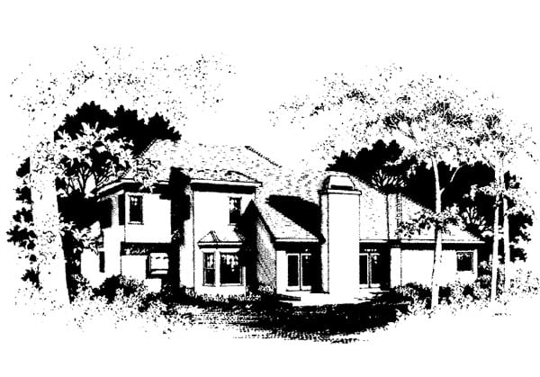 European Traditional Rear Elevation of Plan 92320