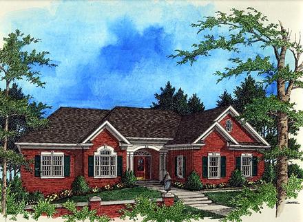 One-Story Traditional Elevation of Plan 92322