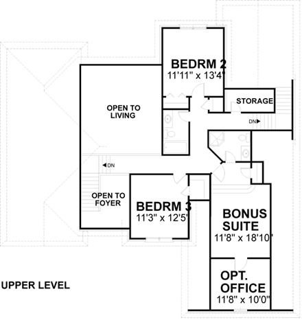 House Plan 92331 Second Level Plan