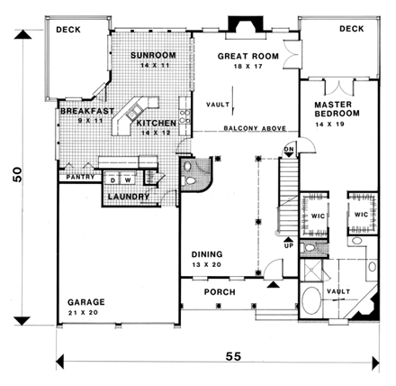 House Plan 92334 First Level Plan