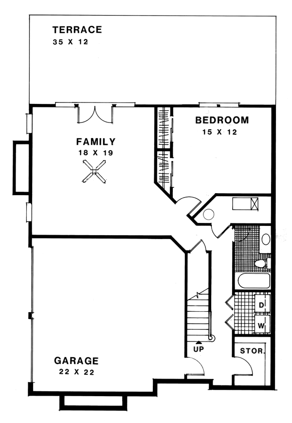 Traditional Lower Level of Plan 92342