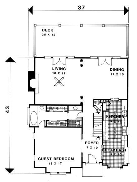 House Plan 92342 First Level Plan