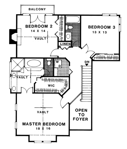 House Plan 92342 Second Level Plan