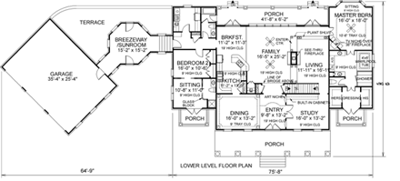 House Plan 92346 First Level Plan