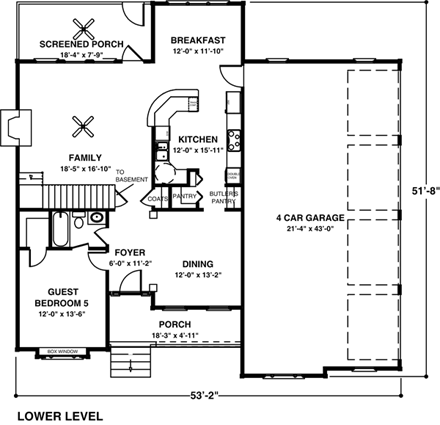 House Plan 92348 First Level Plan