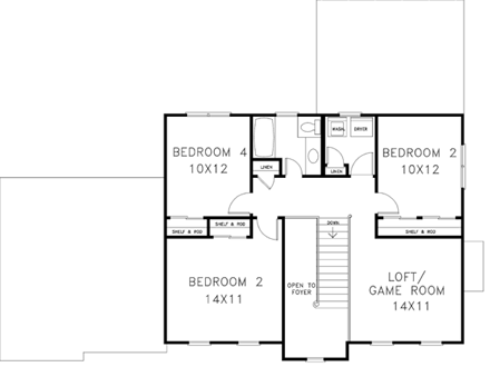 House Plan 92357 Second Level Plan