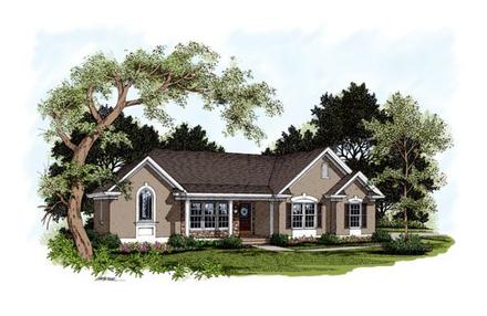 One-Story Traditional Elevation of Plan 92359