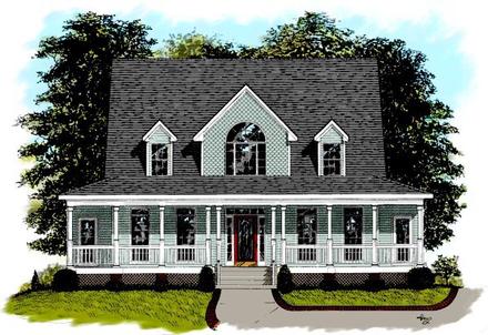 Country Southern Elevation of Plan 92363