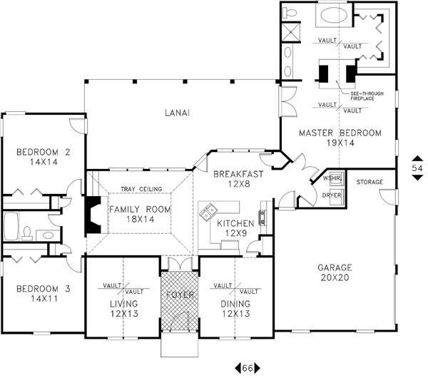 Florida One-Story Level One of Plan 92365