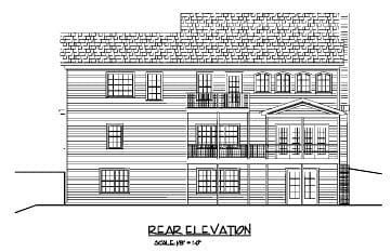 Traditional Rear Elevation of Plan 92367