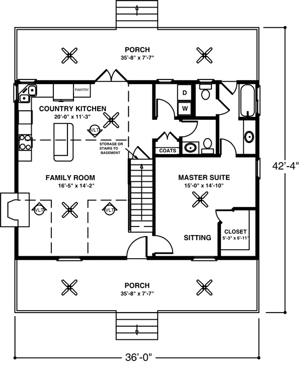 Country Traditional Level One of Plan 92372