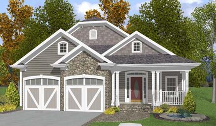 Country Craftsman Elevation of Plan 92375