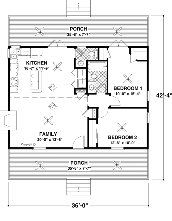 Cabin Country Ranch Level One of Plan 92376