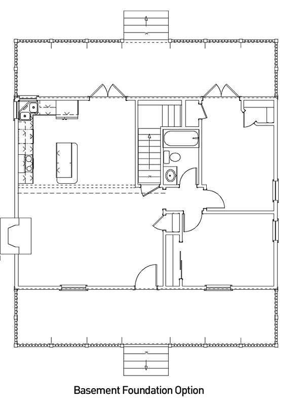 Cabin Country Ranch Alternate Level One of Plan 92376