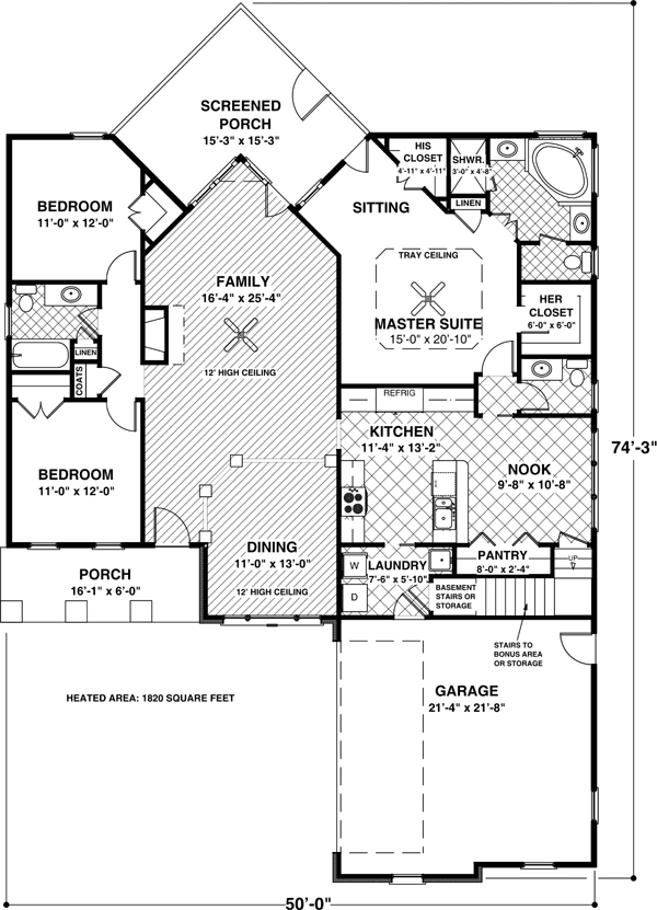 Country Craftsman Level One of Plan 92380