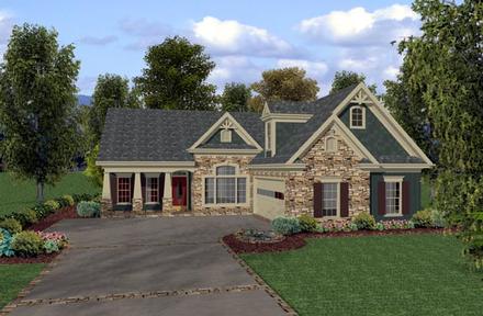 Country Craftsman Elevation of Plan 92380