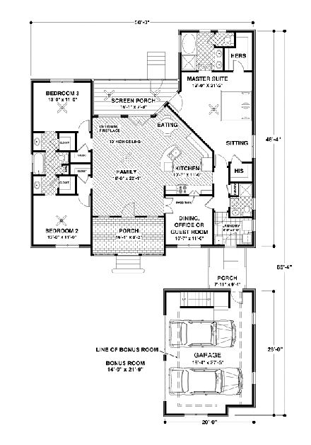 House Plan 92381 First Level Plan