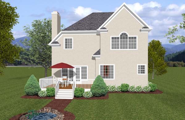 Traditional Rear Elevation of Plan 92382