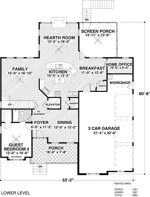 Craftsman Level One of Plan 92386