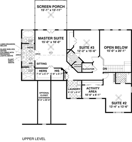 House Plan 92390 Second Level Plan