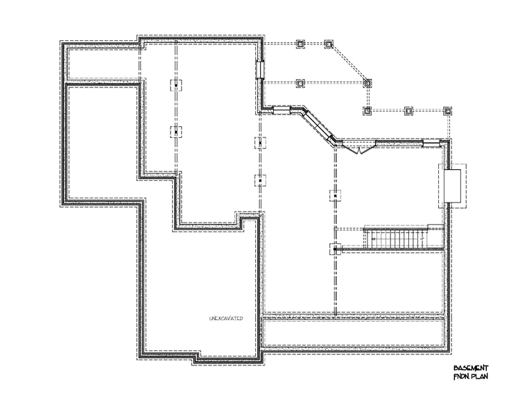 Colonial Craftsman Traditional Lower Level of Plan 92392