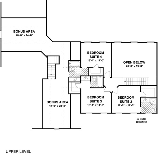 Colonial Craftsman Traditional Level Two of Plan 92392