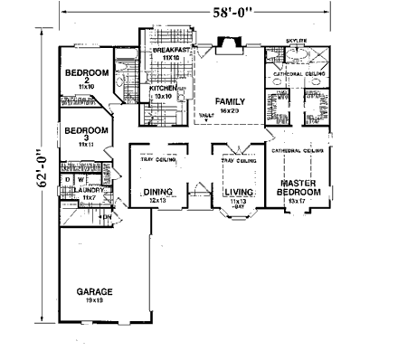 House Plan 92401 First Level Plan