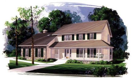 Colonial Country Elevation of Plan 92402