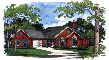 European One-Story Ranch Elevation of Plan 92404