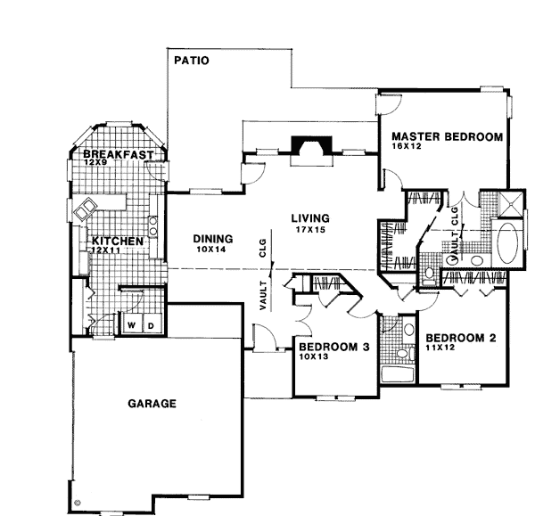 One-Story Ranch Level One of Plan 92405