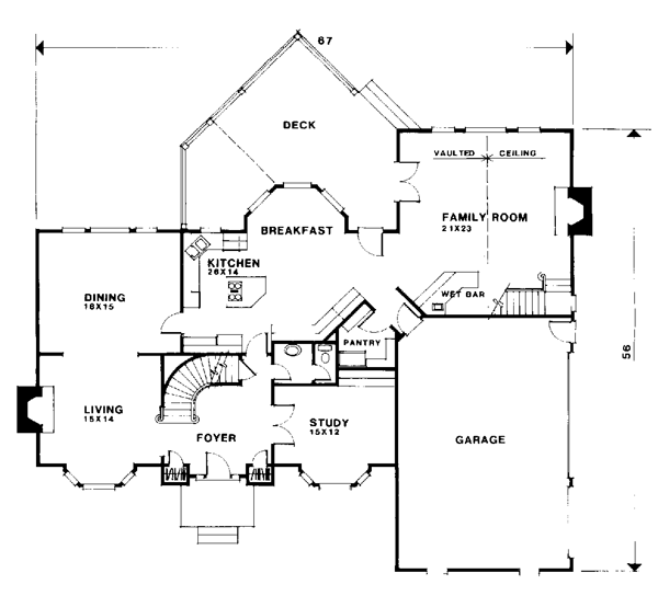 Colonial European Level One of Plan 92412