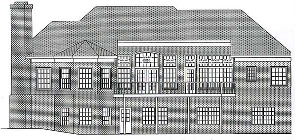 One-Story Ranch Rear Elevation of Plan 92418