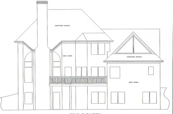 Country European Rear Elevation of Plan 92419