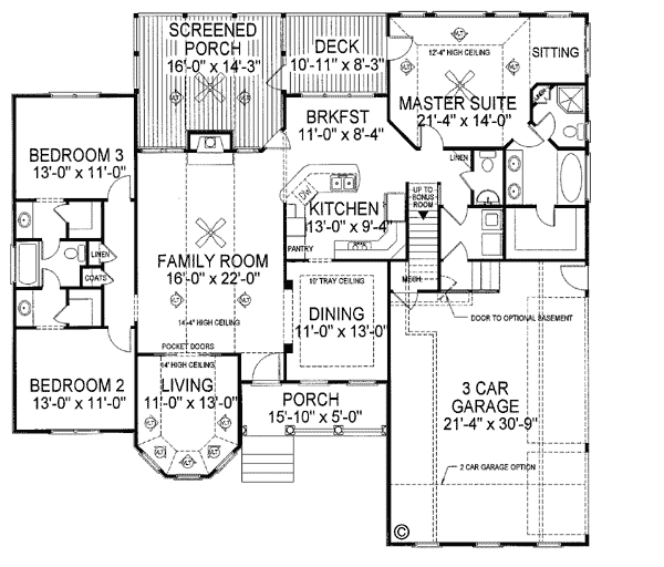 Bungalow European One-Story Ranch Traditional Level One of Plan 92427