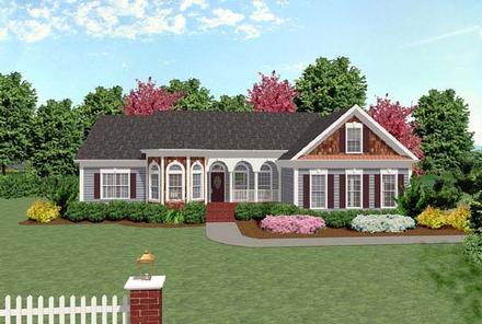 Bungalow European One-Story Ranch Traditional Elevation of Plan 92427