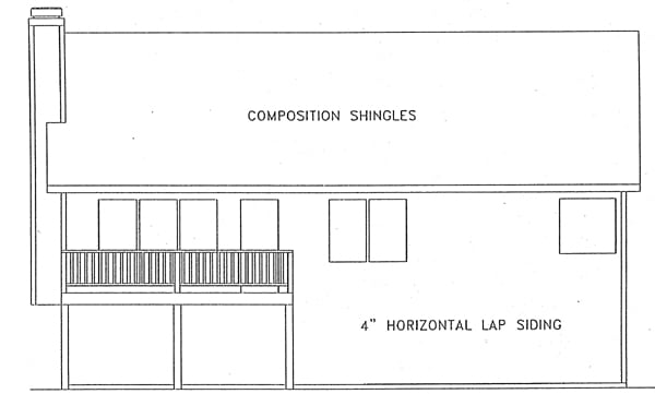 Traditional Rear Elevation of Plan 92429