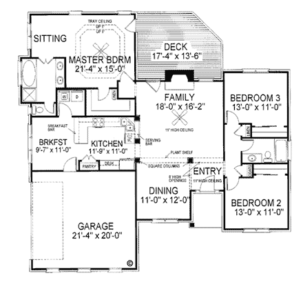 House Plan 92434 First Level Plan