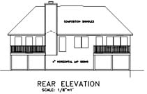 European Rear Elevation of Plan 92441