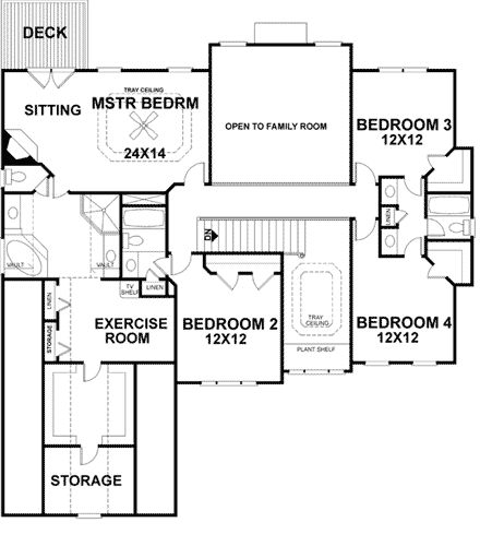 House Plan 92451 Second Level Plan