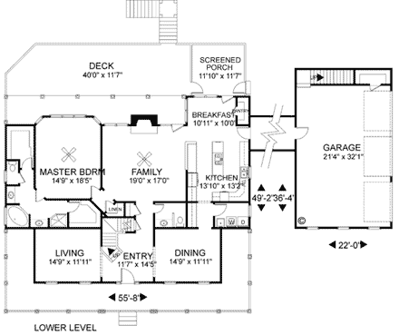 House Plan 92457 First Level Plan