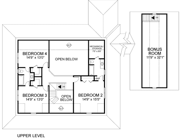 Country Farmhouse Level Two of Plan 92457