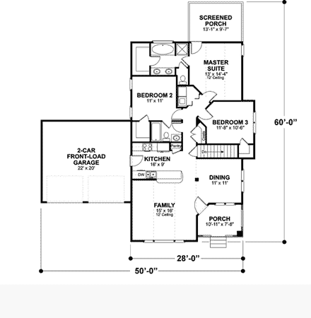 House Plan 92458 First Level Plan